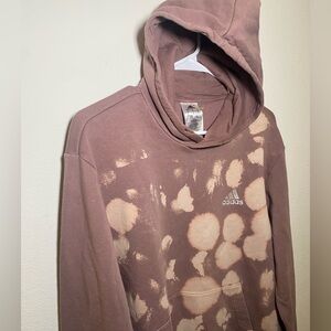 Adidas Beige and Mauve Tie-Dye Hoodie